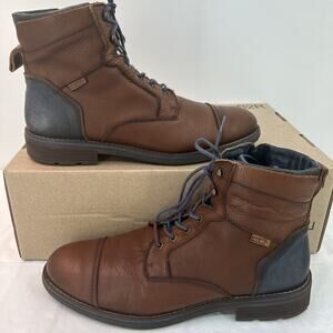 Pikolinos York Brown Leather Ankle Boots - Men's Lace-Up Boots, Size 43/ US 9.5